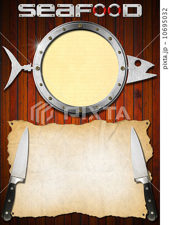 Seafood Menu with Metal Porthole 10695032