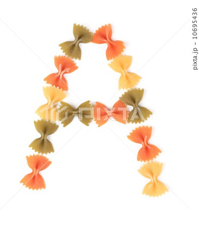 Letter A from the colorful pasta. 10695436