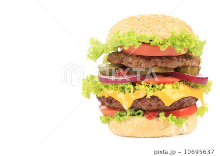 Big appetizing hamburger. Big appetizing hamburger. 10695637
