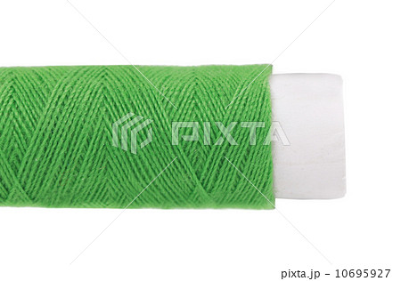 Close up of green coil threads. Close up of green coil threads. 10695927