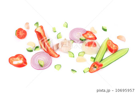 Sliced ripe vegetables. Sliced ripe vegetables. 10695957