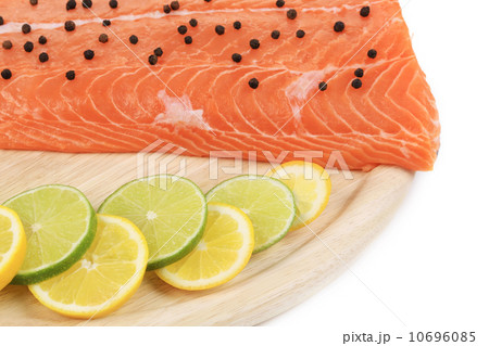 Salmon fillet with pepper and citrus. Salmon fillet with pepper and citrus. 10696085
