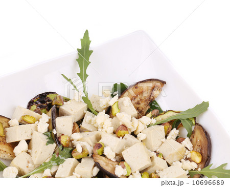 Salad with grilled vegetables and tofu. Salad with grilled vegetables and tofu. 10696689