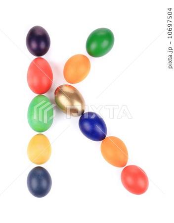 Letter K from the eggs for easter. 10697504
