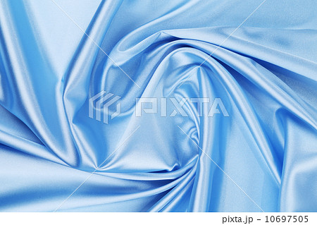 Close up of blue silk fabric background. 10697505