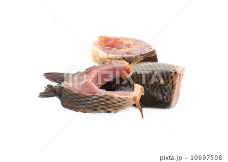 Carp fresh steaks. 10697508