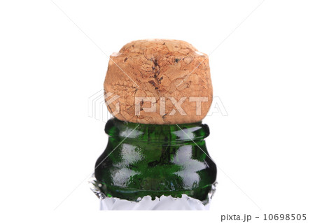 Top of champagne bottle with cork. 10698505