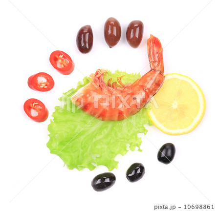 Shrimps close up on white. 10698861