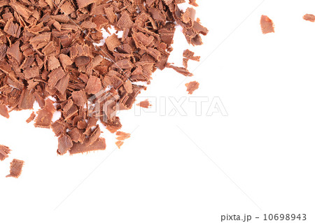 Group of chocolate shavings. Group of chocolate shavings. 10698943