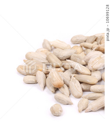 Bunch of pelled sunflower seeds. 10699128