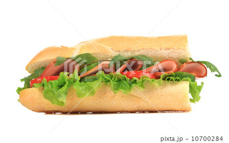 Sandwich with bacon and vegetables. Sandwich with bacon and vegetables. 10700284