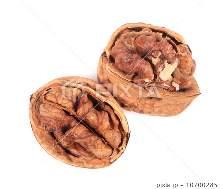 Close up of two walnuts. 10700285