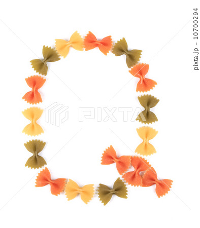 Letter Q from the colorful pasta. Letter Q from the colorful pasta. 10700294