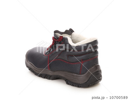 Black man's boot with red lace. 10700589
