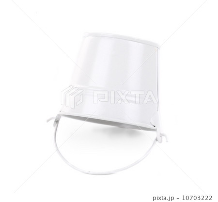 White metal bucket with handle. 10703222