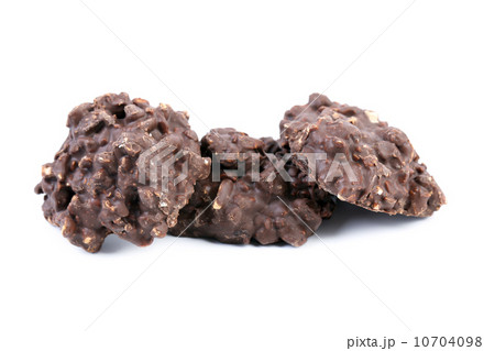 Three handmade chocolate candy. 10704098