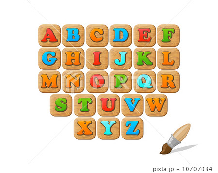 ABC on wooden blocks funny kid vector set 10707034