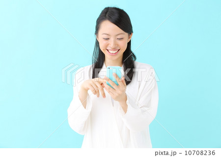 女性・ブルーバック 女性・ブルーバック 10708236