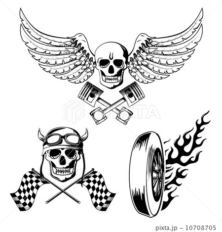 Motorcycle bike labels set Motorcycle bike labels set 10708705