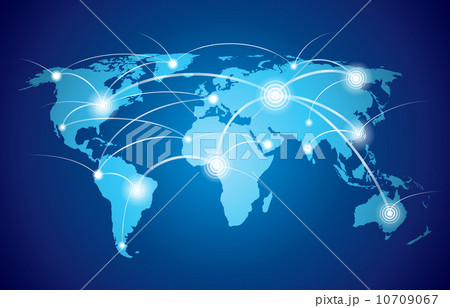 World map with global network 10709067