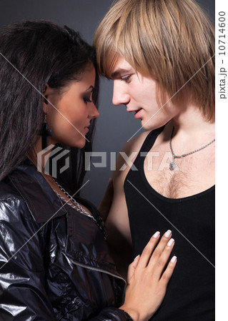 Portrait of happy young couple hugging Portrait of happy young couple hugging 10714600