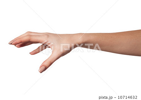 Female hand reaching for something on white Female hand reaching for something on white 10714632