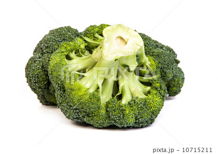 Single broccoli floret isolated on white 10715211