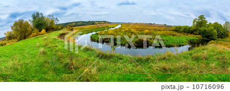 Landscape with forest lake in autumn. Panorama Landscape with forest lake in autumn. Panorama 10716096