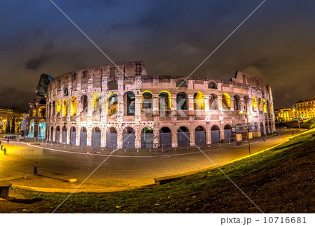 Colosseum at night in Rome, Italy 10716681