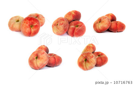 Set of ripe fig peaches on white 10716763