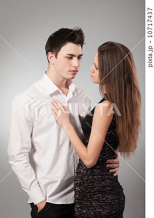 Happy young couple hugging. First love Happy young couple hugging. First love 10717437