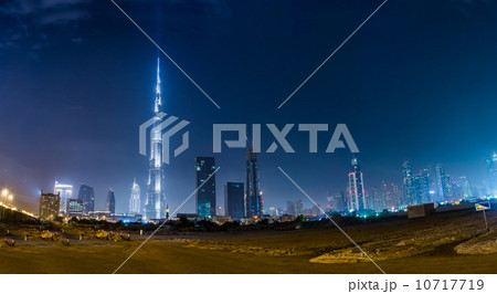 Dubai panorama and Burj Khalifa is currently the tallest buildin 10717719