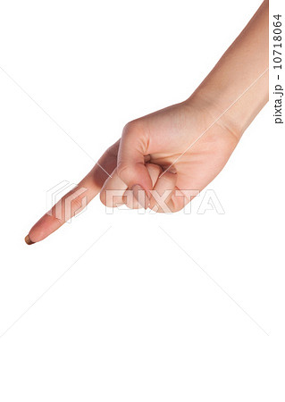 Woman index finger on a white background 10718064
