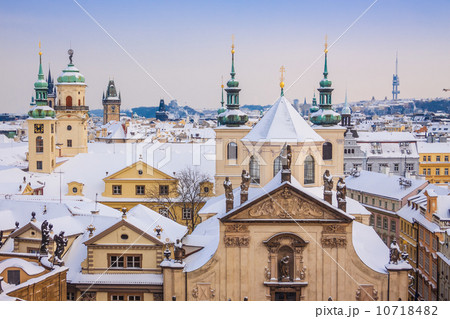 Prague in winter, panorama and cityscape 10718482