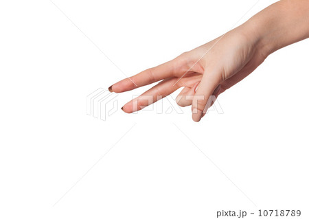 Hand gesture number four closeup isolated on white 10718789