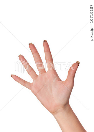 Hand gesture number five closeup isolated on white Hand gesture number five closeup isolated on white 10719187