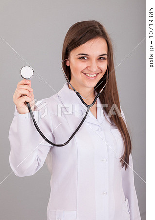 Nurse Holding Stethoscope 10719385