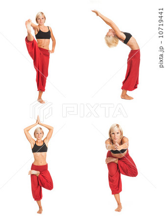 Practicing Yoga. Young woman isolated on white background 10719441