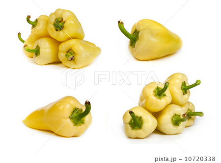 set of yellow bell peppers isolated on white set of yellow bell peppers isolated on white 10720338