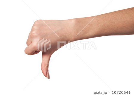Thumb down Female hand sign isolated on white Thumb down Female hand sign isolated on white 10720641