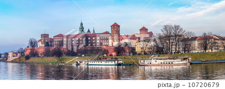 Cracow skyline with aerial view of historic royal Wawel Castle a Cracow skyline with aerial view of historic royal Wawel Castle a 10720679