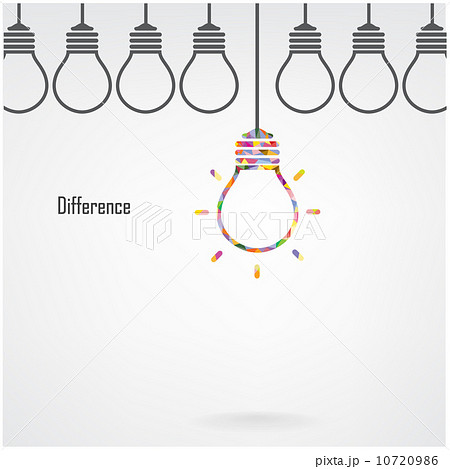 Creative light bulb idea and difference concept 10720986