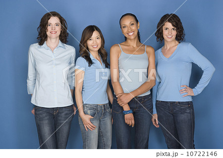 Portrait of four mid adult women including twins Portrait of four mid adult women including twins 10722146
