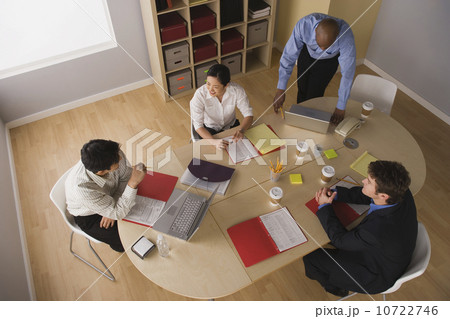 Elevated view of conference table Elevated view of conference table 10722746