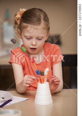 Girl (4-5) playing in kindergarten Girl (4-5) playing in kindergarten 10724883