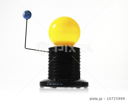 Earth rotating sun model on white background 10725999