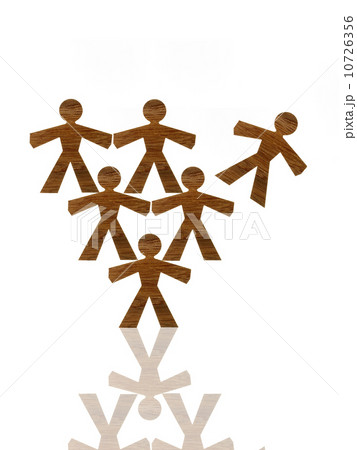 Studio shot of wood grain stick figures 10726356