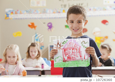Children (4-5, 6-7) during art classes 10726360