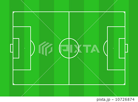 サッカーフィールド　トップビュー　太縞 10726874