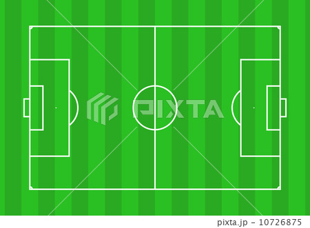 サッカーフィールド　トップビュー　細縞 10726875